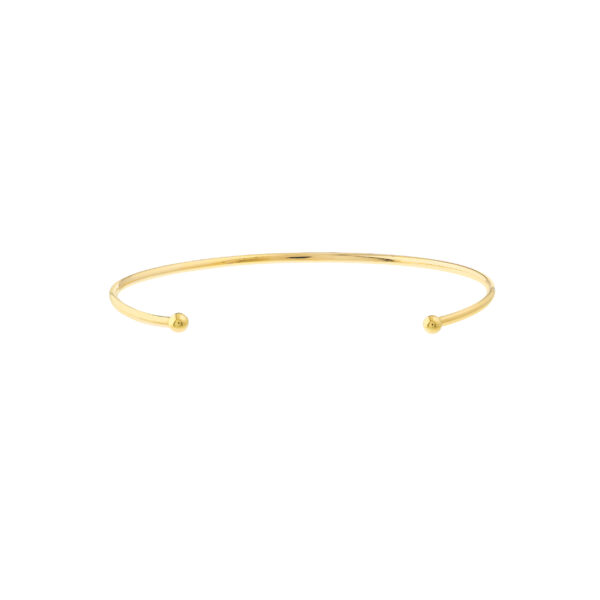 14K Solid Yellow Gold Open Cuff Bracelet- BRF61505