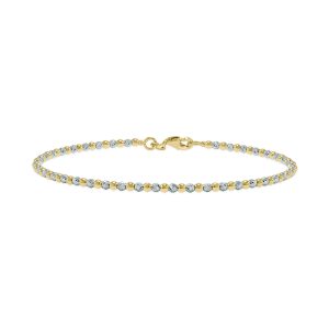 14K Gold Two Tone Pallina Bead Bracelet with Lobster Clasp- BRF62107