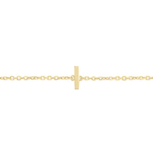 14K Solid Yellow Gold I Mini Initial Bracelet- BRF62133