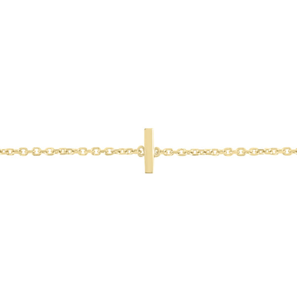 14K Solid Yellow Gold I Mini Initial Bracelet- BRF62133
