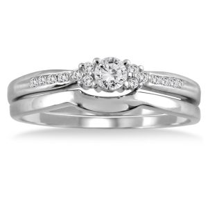 1/4 Carat TW Diamond Bridal Set in 10K White Gold- BSS12332