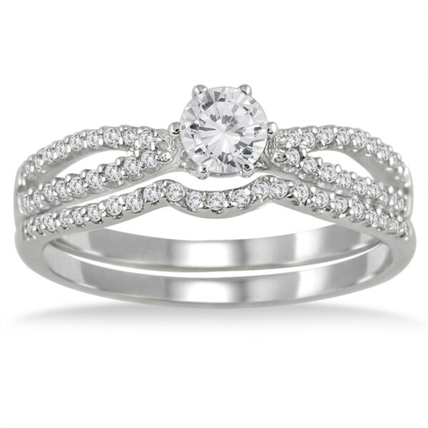 1/2 Carat TW Diamond Bridal Set in 10K White Gold- BSS50460