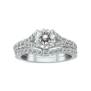 AGS Certified 1 3/4 Carat Diamond Bridal Set in 14K White Gold (H-I Color, I1-I2 Clarity)- BSS50943AGS2