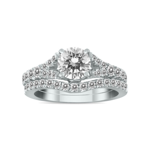 AGS Certified 1 3/4 Carat Diamond Bridal Set in 14K White Gold (H-I Color, I1-I2 Clarity)- BSS50943AGS2