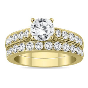 AGS Certified 2 1/2 Carat TW Diamond Bridal Set in 14K Yellow Gold (I-J Color, I2-I3 Clarity)- BSS51069AGS1