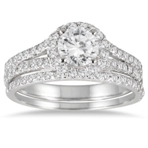 1 1/2 Carat TW Diamond Bridal Set in 14K White Gold- BSS51602