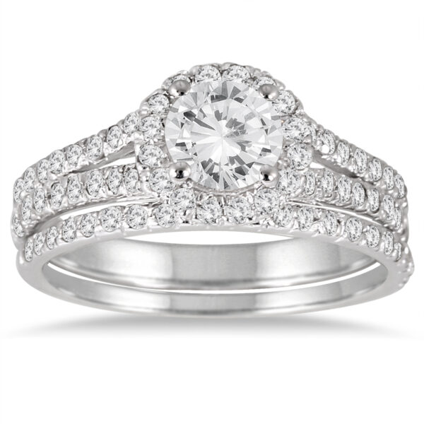 1 1/2 Carat TW Diamond Bridal Set in 14K White Gold- BSS51602
