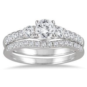 1 1/10 Carat TW Diamond Bridal Set in 14K White Gold- BSS52079