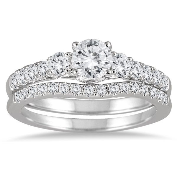 1 1/10 Carat TW Diamond Bridal Set in 14K White Gold- BSS52079