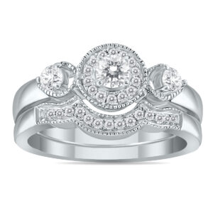 1/2 Carat TW Diamond Bridal Set in 10K White Gold- BSS53050