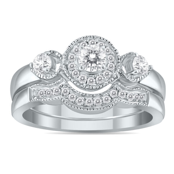 1/2 Carat TW Diamond Bridal Set in 10K White Gold- BSS53050