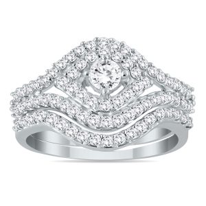 7/8 Carat TW Diamond Bridal Set in 10K White Gold- BSS56012