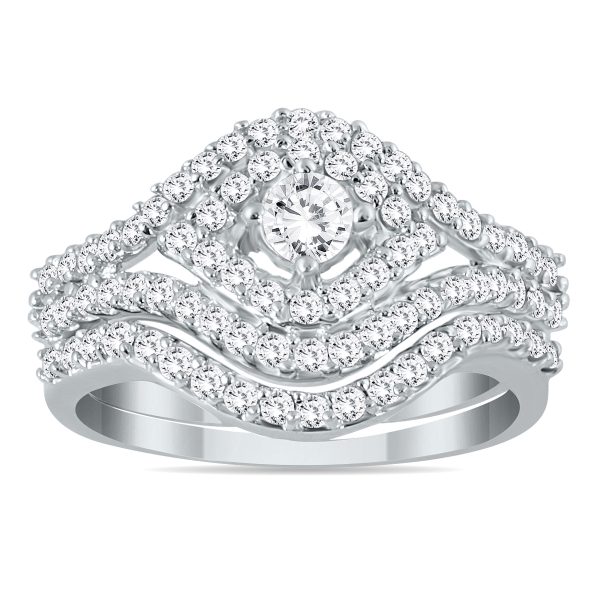 7/8 Carat TW Diamond Bridal Set in 10K White Gold- BSS56012