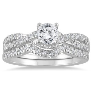 7/8 Carat TW Diamond Bridal Set in 10K White Gold- BSS56052