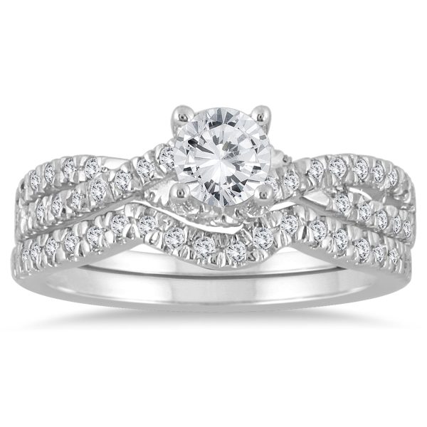 7/8 Carat TW Diamond Bridal Set in 10K White Gold- BSS56052
