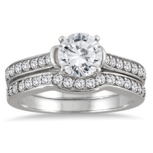 AGS Certified 1 1/2 Carat TW Diamond Bridal Set in 14K White Gold (H-I Color, I1-I2 Clarity)- BSS562154AGS2