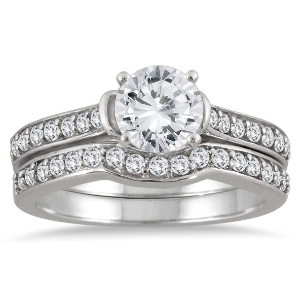 AGS Certified 1 1/2 Carat TW Diamond Bridal Set in 14K White Gold (H-I Color, I1-I2 Clarity)- BSS562154AGS2
