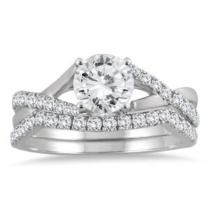 1 3/8 Carat TW Diamond Bridal Set in 14K White Gold (J-K Color, I2-I3 Clarity)- BSS562168