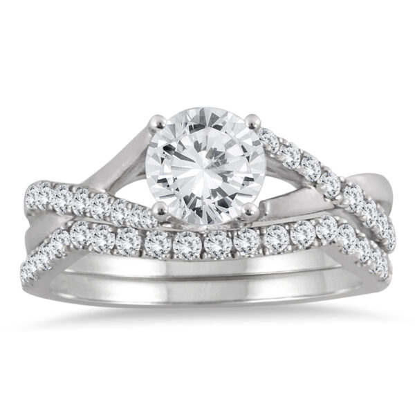 1 3/8 Carat TW Diamond Bridal Set in 14K White Gold (J-K Color, I2-I3 Clarity)- BSS562168