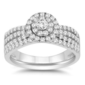 1 Carat TW Diamond Bridal Set in 10K White Gold- BSS57404