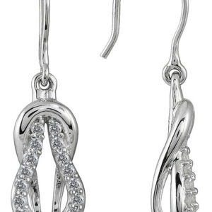 1/3 CTW Genuine Diamond Knot Earrings in 10K White Gold- ERF12584