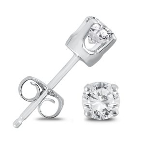 1/2 CTW Round Solitaire Diamond Stud Earrings in.925 Sterling Silver- ERF50350