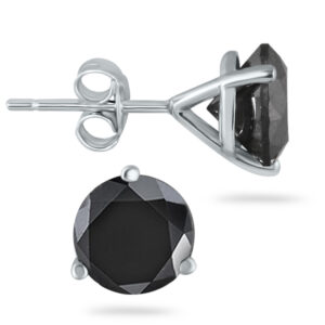 2 Carat TW Black Diamond Martini Set Stud Earrings in 14k White Gold- ERF54019BK