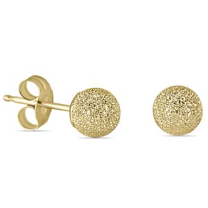14K Yellow Gold 5mm Laser Cut Ball Stud Earrings- ERF56135