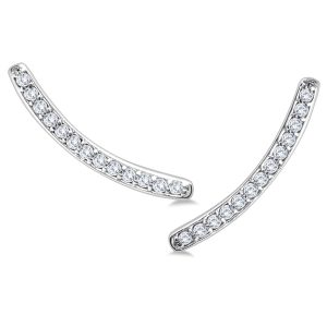 1/8 CTW Genuine Diamond Climbing Earrings in 14K White Gold- ERF562064EM