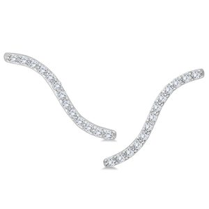 1/4 Carat TW Diamond Climber Earrings in 14K White Gold- ERF562066