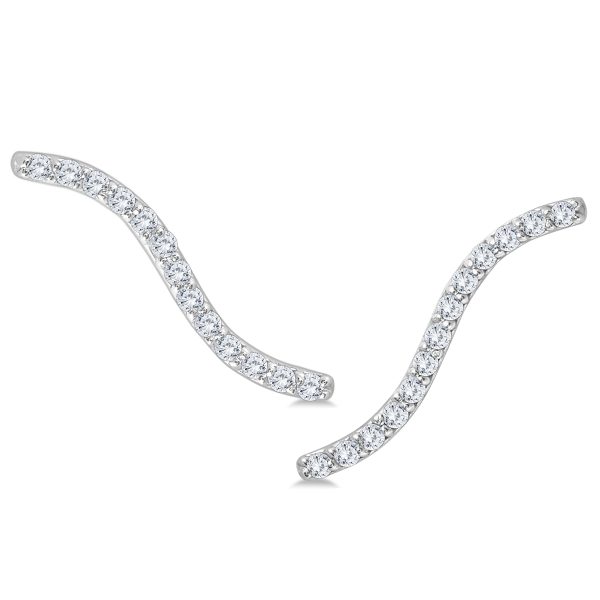 1/4 Carat TW Diamond Climber Earrings in 14K White Gold- ERF562066