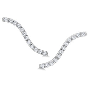1/2 CTW Genuine Diamond S-Shaped Climber Earrings in 14K White Gold- ERF562067
