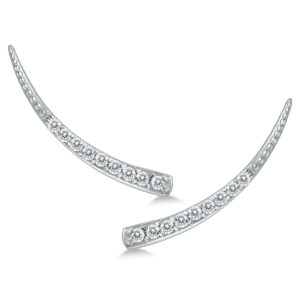 1/5 CTW Genuine Diamond Climber Earrings in 14K White Gold- ERF562071