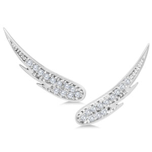 1/4 Carat TW Diamond Angel Wing Climber Earrings in 14K White Gold- ERF562073