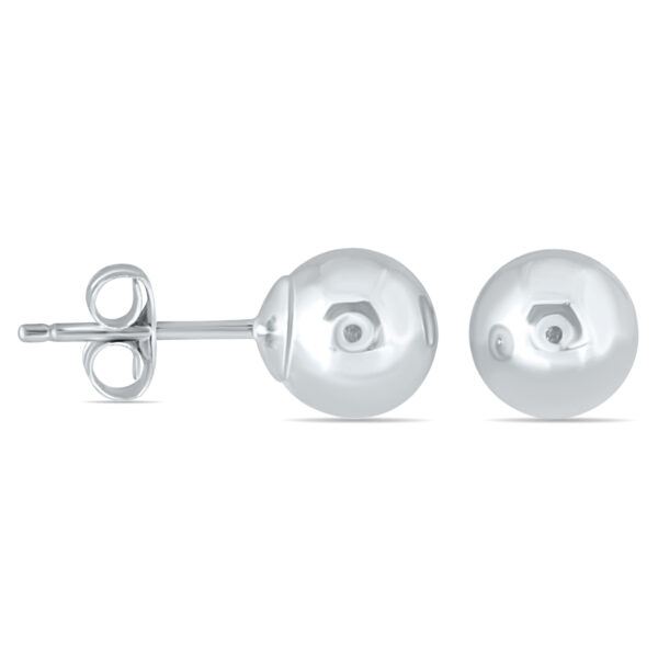 10K White Gold 5mm Ball Stud Earrings- ERF562141