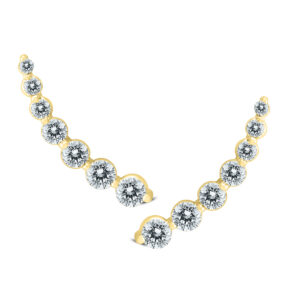 1 1/4 CTW Genuine Diamond Climber Earrings Set in 14K Yellow Gold- ERF562492