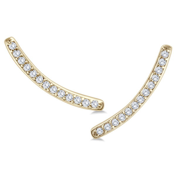 1/8 CTW Genuine Diamond Climbing Earrings in 14K Yellow Gold- ERF562494