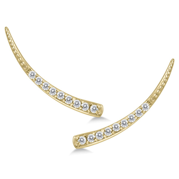 1/5 CTW Genuine Diamond Climber Earrings in 14K Yellow Gold- ERF562499