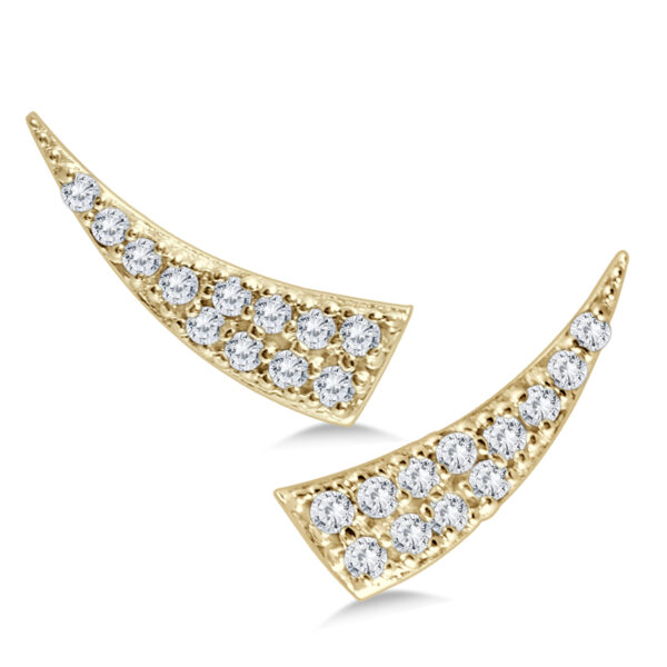 1/4 CTW Bold Genuine Diamond Climber Earrings in 14K Yellow Gold- ERF562500