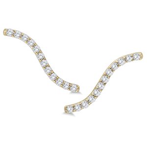 1/4 CTW Genuine Diamond S-Shaped Climber Earrings in 14K Yellow Gold- ERF562502