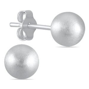 7mm Satin Finish Ball Stud Earrings in.925 Sterling Silver- ERF56613
