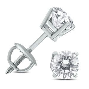 1 Carat TW Round Diamond Solitaire Stud Earrings in 14K White Gold- ERF56750