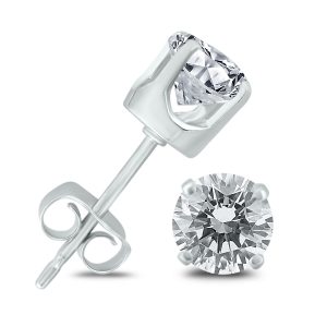 1 Carat TW Diamond Solitaire Stud Earrings in 14K White Gold- ERF57177