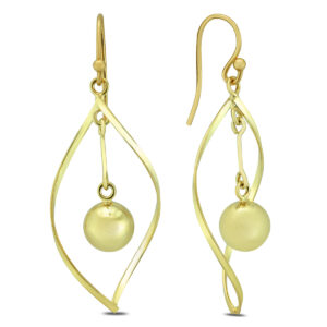 Plated.925 Sterling Silver Ball Swirl Earrings- ERF57245