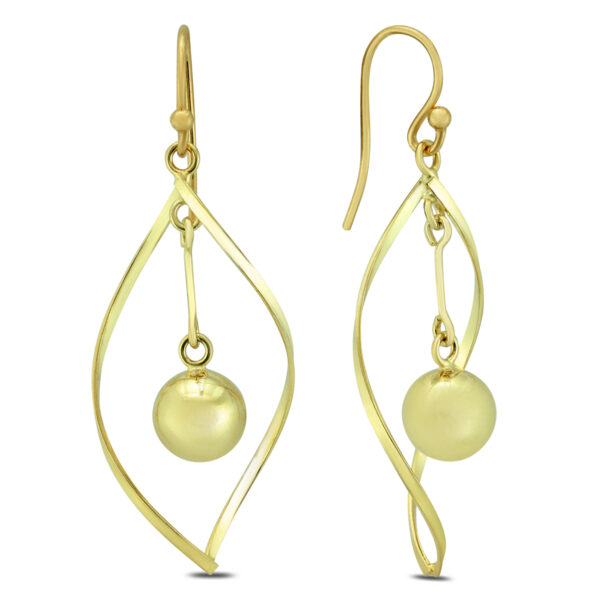Plated.925 Sterling Silver Ball Swirl Earrings- ERF57245