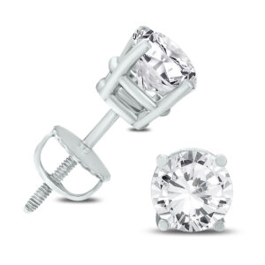 14K White Gold 2 Carat TW AGS Certified Diamond Solitaire Earrings- ERF57424