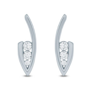 1/4 Carat TW Diamond Three Stone Earrings in 10K White Gold- ERF57582