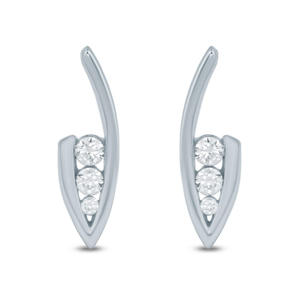 1/4 Carat TW Diamond Three Stone Earrings in 10K White Gold- ERF57582