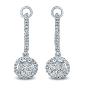 1/2 Carat TW Diamond Cluster Drop Earrings in 10K White Gold- ERF57585
