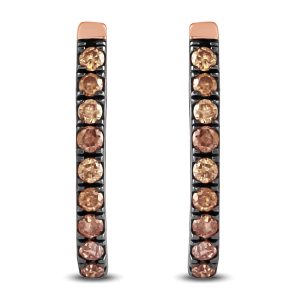 1/5 Carat TW Brown Diamond Hoop Earrings in 10K Rose Gold- ERF57589